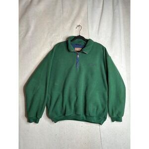 Northern MSU Gear For Sports Mens Large Green Fleece 1/4 Zip Pullover l